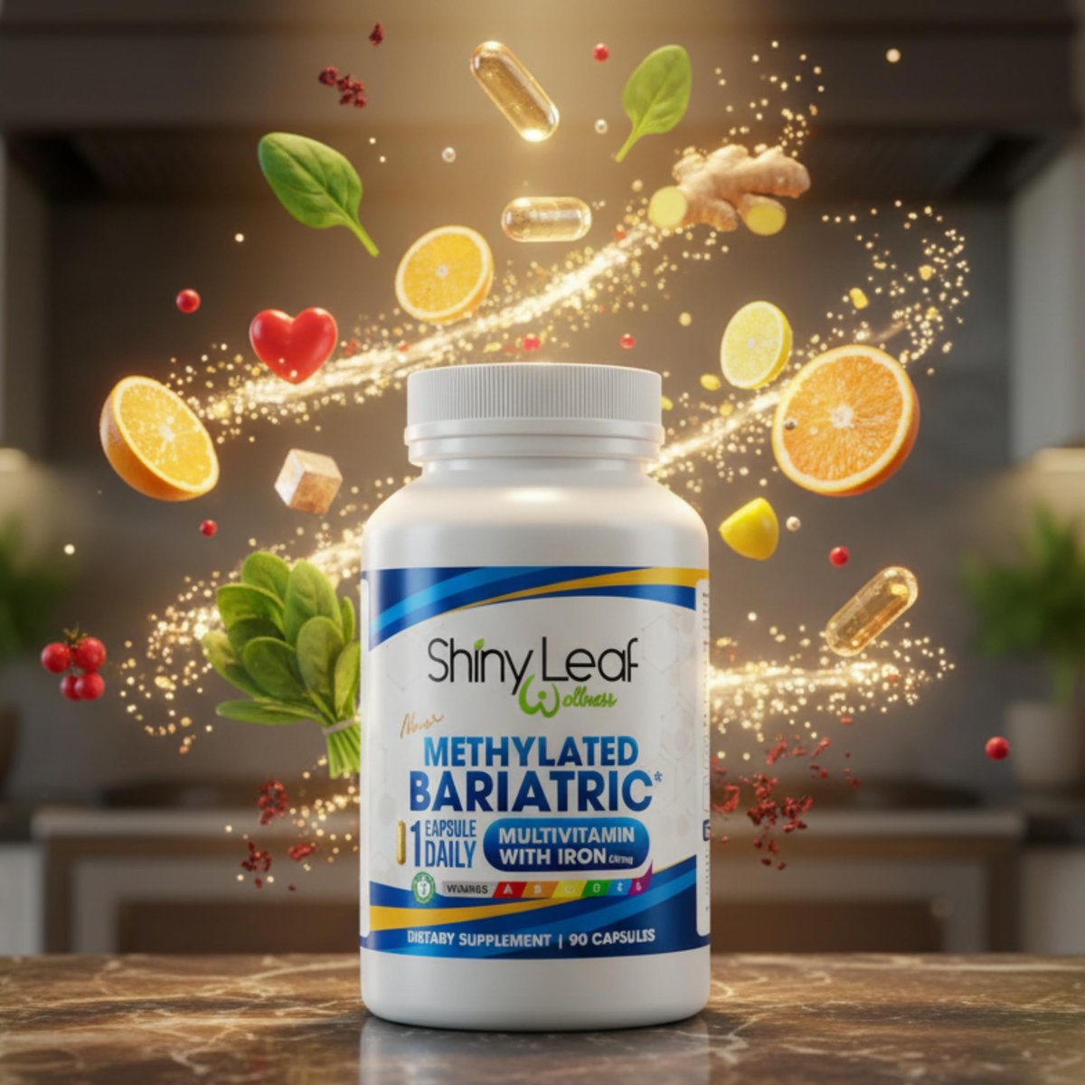 Shiny Leaf Methylated Bariatric Multivitamin with Iron 45mg – Once Daily Capsule, Made in USA, ASMBS Compliant Bariatric Vitamins for Gastric Bypass & Gastric Sleeve, for Men & Women – (90 Count) - görsel 14