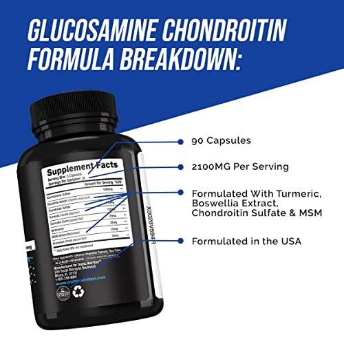 ORPHIC NUTRITION Glucosamine Chondroiting MSM 2100MG (90 Caps) - Joint Support Supplement for Men & Women* - Supports Joint Cartilage & Mobility - görsel 3