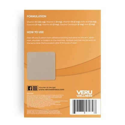 Veru Wellness B12 Energy Patch, Natural Patch B12, Garcinia - Self Adhesive Time Release Patch, 60 Patches (60 Days)
