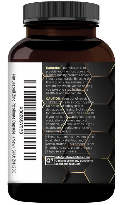 High Potency Zinc Picolinate 100mg - 240 Capsules, Bioavailable Form of Zinc for Immune Support and Skin Health - Non-GMO and Gluten Free