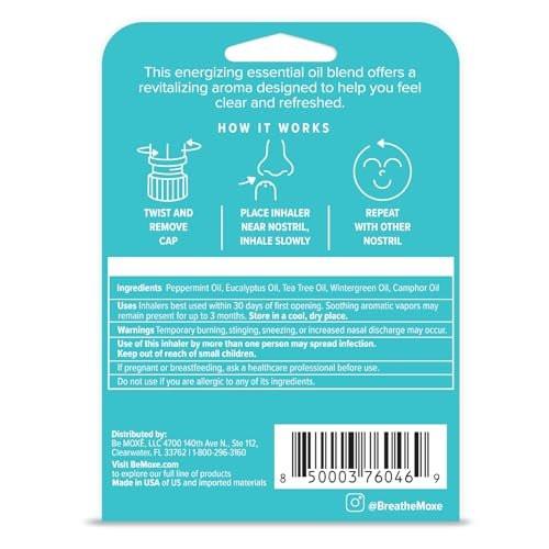 MOXE Frost - Energizing Aromatherapy Nasal Inhaler - Alleviate Headaches, Boost Focus & Energy - Cooling Sinus Blaster - Includes Peppermint, Eucalyptus, & Wintergreen Essential Oils - USA (1-Pack) - görsel 6