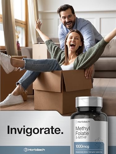 Horbäach Methyl Folate Supplement | 1000 mcg | 200 Capsules | 5-MTHF | Folic Acid | Non-GMO, Gluten Free Methylfolate - görsel 12