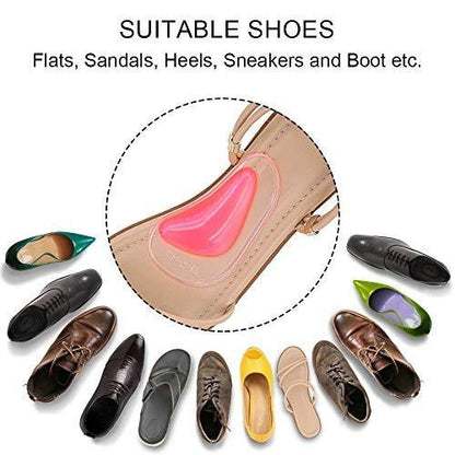 Dr. Foot's Arch Support Shoe Insoles for Flat Feet, Gel Arch Inserts for Plantar Fasciitis, Adhesive Arch Pad for Relieve Pressure and Feet Pain (6 Colors - 6 Pairs, 6 Pair (Pack of 1))