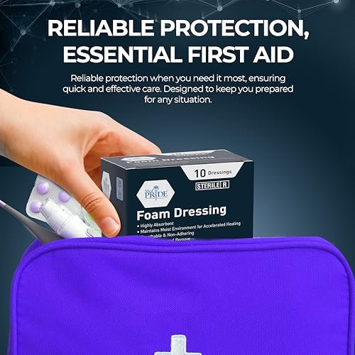 MED PRIDE Sterile Non-Adhesive Foam Wound Dressings, Highly Absorbent, Soft, Waterproof, Flexible for Hard Areas (6X6 Inch (Pack of 10)) - görsel 4