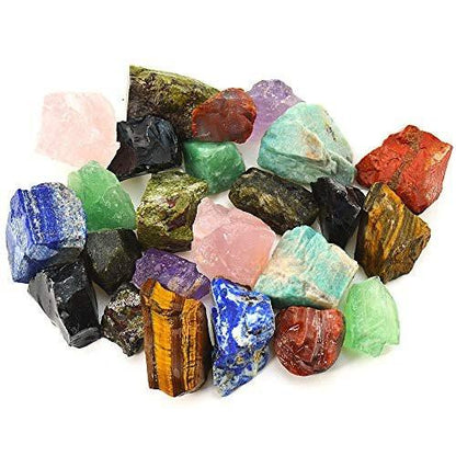 UU UNIHOM 3 lbs Bulk Rough Madagascar Stones Mix Large 1" Natural Raw Stones Crystal for Tumbling, Cabbing, Fountain Rocks, Decoration, Polishing, Wire Wrapping, Wicca Reiki Crystal Healing