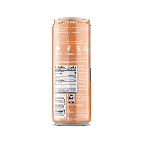 Optimum Nutrition Amino Energy Sparkling Hydration Drink, Electrolytes, Caffeine, Amino Acids, BCAAs, Sugar Free, Juicy Cherry, 12 Fl Oz, 12 Pack - görsel 11