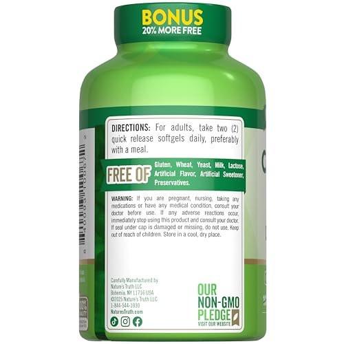 Nature's Truth Absorbable Calcium 1200 mg with Vitamin D3 5000 IU | 120 Softgels | Calcium Carbonate | Non-GMO & Gluten Free Supplement - görsel 14