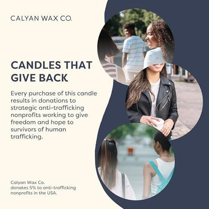 Calyan Wax Co. Cedar & Tobacco Scented Candle - 57 Hour Burn - Luxury Clean Soy Wax Candles - Long Lasting Amber Glass Jar Candle for Home - 7.2oz
