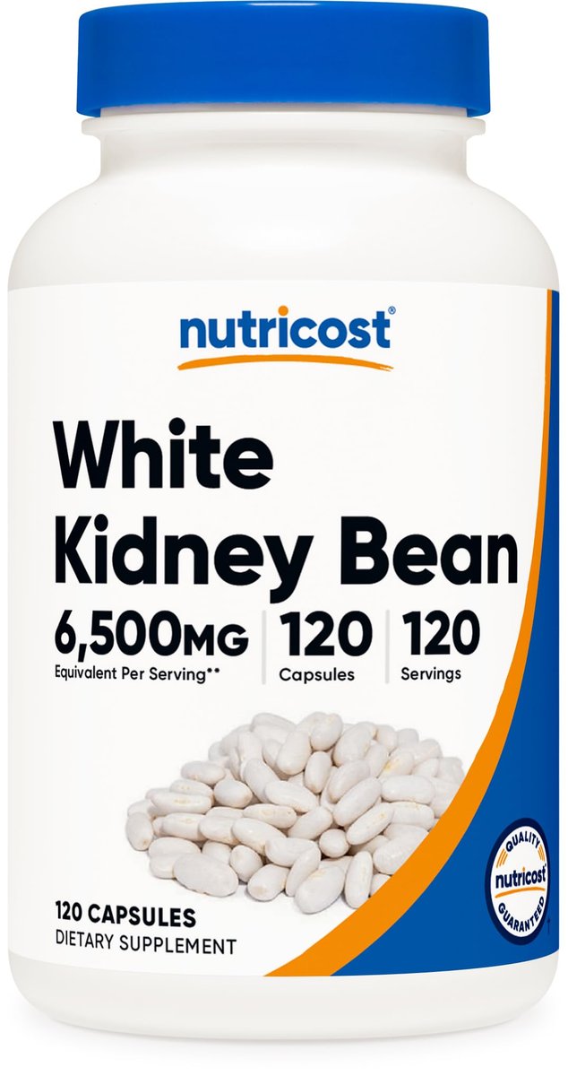 Nutricost White Kidney Bean Extract 120 Capsules for 120 Servings Per Bottle - Vegetarian Caps, Gluten Free and GMO Free - görsel 1