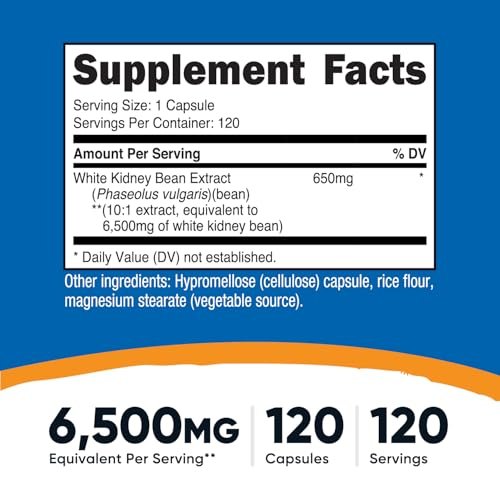 Nutricost White Kidney Bean Extract 120 Capsules for 120 Servings Per Bottle - Vegetarian Caps, Gluten Free and GMO Free - görsel 4