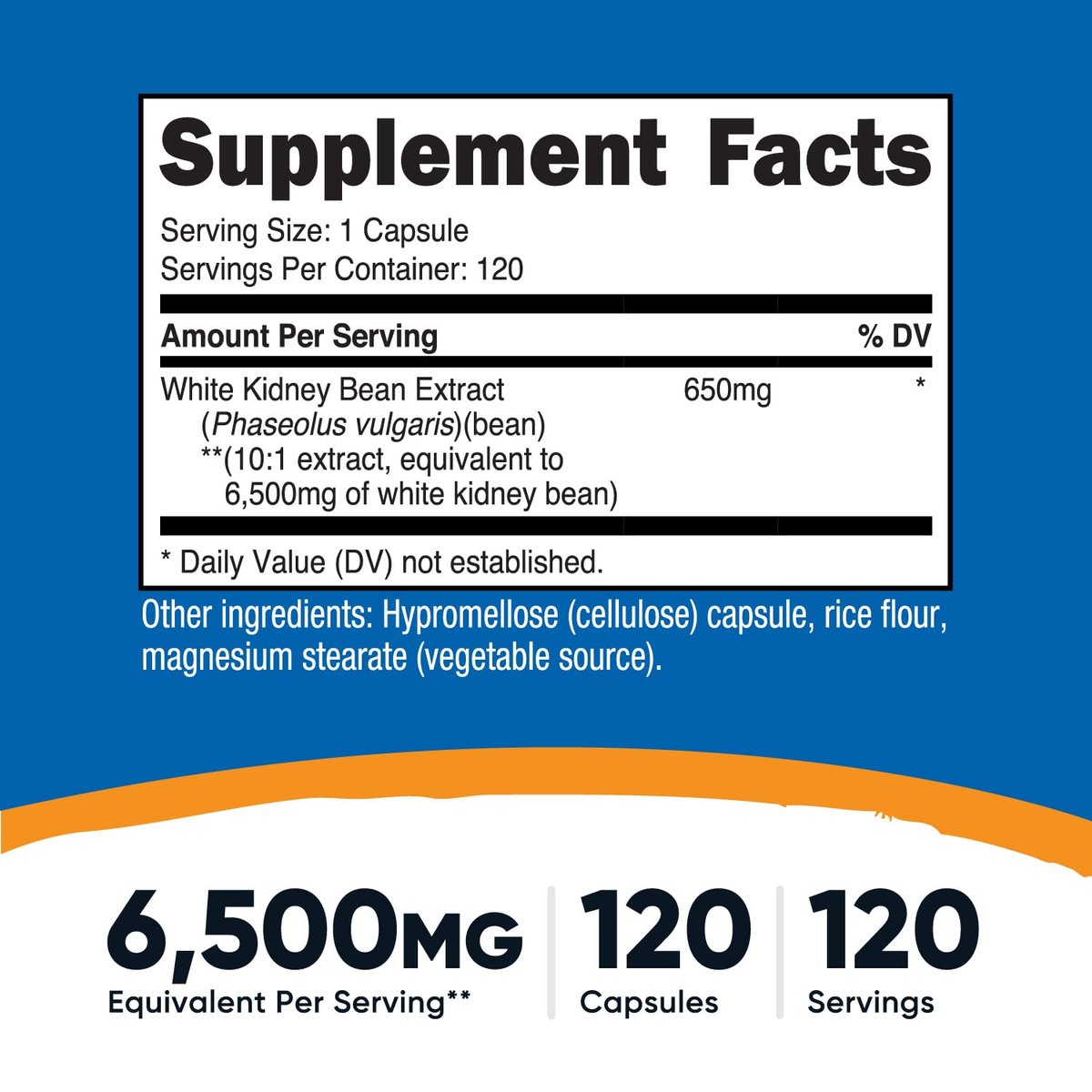 Nutricost White Kidney Bean Extract 120 Capsules for 120 Servings Per Bottle - Vegetarian Caps, Gluten Free and GMO Free - görsel 3