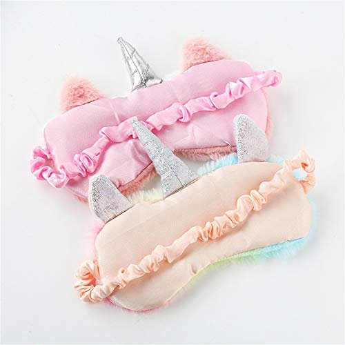 Cute Animal Sleeping Sleep Mask Soft Plush Blindfold Cute Rabbit Panda Koala Eye Cover Eyeshade for Kids Teens Girls Women (Unicorn Rainbow) - görsel 9