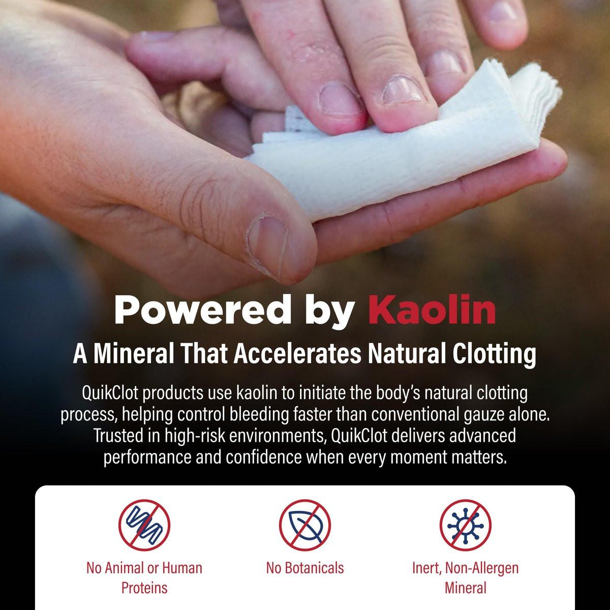 Adventure Medical Kits QuikClot Advanced Clotting Gauze - Stops Bleeding Up to 5X Faster Than Standard Gauze - Kaolin Hemostatic Dressing - for First Aid Kits & Survival Gear - 3 x 24 - görsel 5