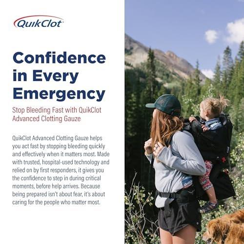 Adventure Medical Kits QuikClot Advanced Clotting Gauze - Stops Bleeding Up to 5X Faster Than Standard Gauze - Kaolin Hemostatic Dressing - for First Aid Kits & Survival Gear - 3 x 24 - görsel 16