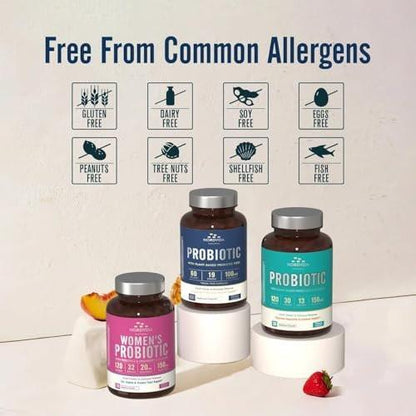 Nordvida Probiotic 60 Billion 19 Strains with Organic Prebiotic for Men & Women, Digestive & Immune Health, Non-GMO, No Dairy, Shelf Stable, Delayed Release, 60 Vegan Caps