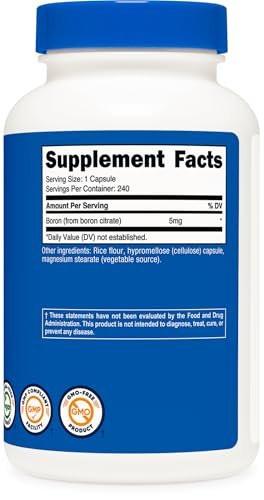Nutricost Boron Capsules 5mg, 240 Vegetarian Capsules - Gluten Free and Non-GMO - görsel 3