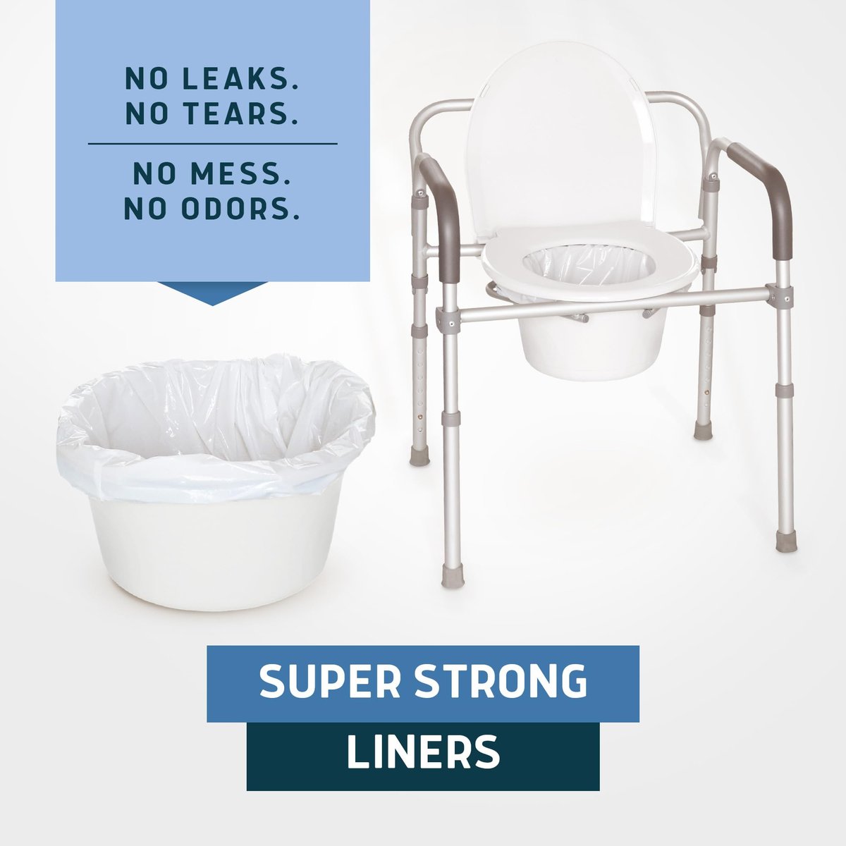 Lunderg Commode Liners - Value Pack 100 – Value Pack: Contains 100 liners, offering a cost-effective solution for – Image 4