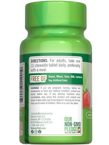 Nature's Truth Chewable Vitamin D3 2,000 IU | 100 Tablets | Berry Flavor | Vegetarian, Non-GMO, & Gluten Free Supplement