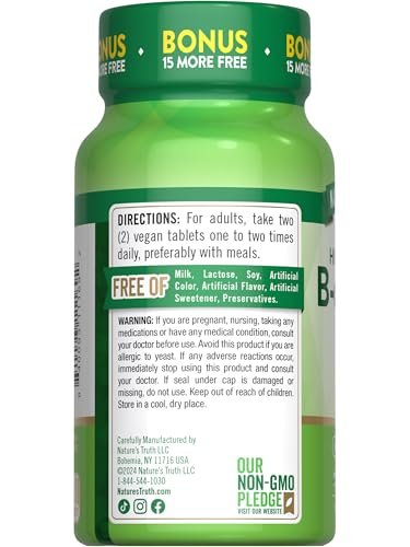Nature's Truth Vitamin B Complex | 165 Tablets | Plus B12 | Vegan & Non-GMO Supplement - görsel 14