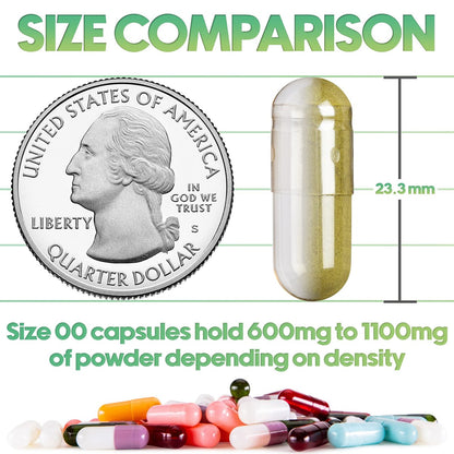 XPRS Nutra Vegan Size 00 Separated Capsules - 1000 Count Premium Empty Capsules Separated in Bags - Clear Empty 00 Pills for DIY Supplement Filling