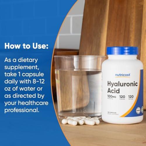 Nutricost Hyaluronic Acid Capsules 100mg, 120 Vegetarian Capsules - Gluten Free, Non-GMO - görsel 2