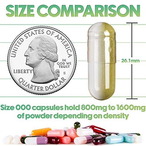 XPRS Nutra Vegan Size 000 Empty Capsules - 250 Count Clear Empty Vegan Capsules - Vegetarian Pill - DIY Vegetable Capsule Filling - Veggie Pill Caps Pills - görsel 4