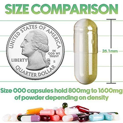 XPRS Nutra Vegan Size 000 Empty Capsules - 250 Count Clear Empty Vegan Capsules - Vegetarian Pill - DIY Vegetable Capsule Filling - Veggie Pill Caps Pills