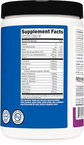 Nutricost Pre-X, Extreme Pre-Workout Powder Complex, Grape, 30 Servings, Vegetarian, Non-GMO and Gluten Free - görsel 10