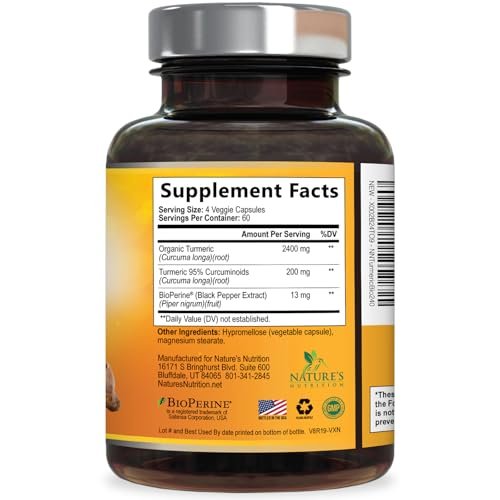 Turmeric Curcumin Supplement - 2400mg – Joint Support: Curcumin is widely studied for its ability to support – Image 17