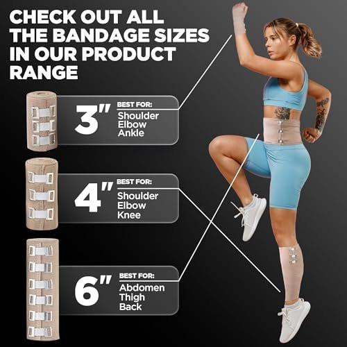Premium Elastic Bandage Wrap – 8pk (4x3”, 4x4”) + 24 Extra Clips – Strong Compression Bandage Wrap - Wrist, Ankle, Foot, Knee Wrap - görsel 14