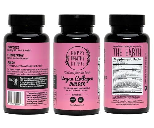 Vegan Collagen Booster - Plant-Based Supplement for Hair, Skin, Nails + Connective Tissue - Hyaluronic Acid, L-Lysine, Gotu Kola - Vegetarian Collagen Builder - Non-GMO, Vegan, Gluten-Free, 60 Ct - görsel 2