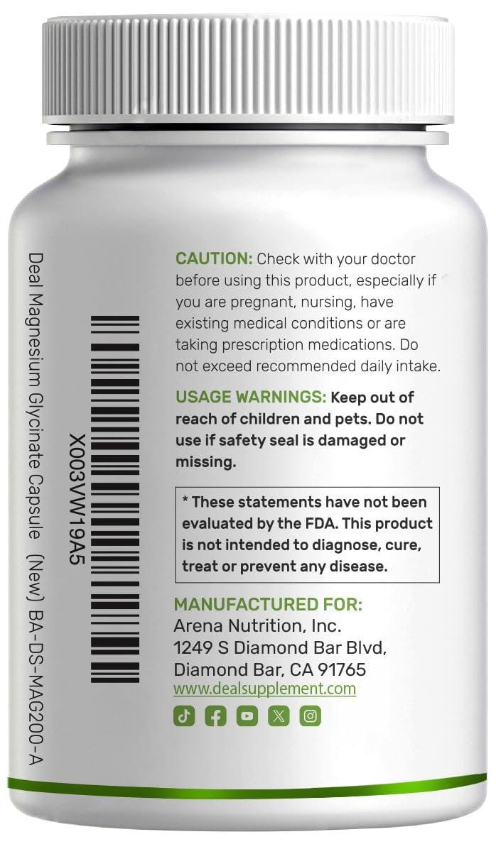 Magnesium Glycinate 500mg Per Capsule (1000mg Per Serving) Plus Vitamin C, 240 Capsules – 100% Chelated for Easy Absorption – Essential Mineral Supplement - görsel 14
