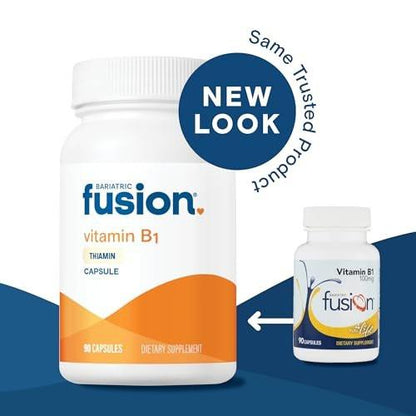 Bariatric Fusion Vitamin B1 (Thiamine) for Bariatric Surgery Patients Including Gastric Bypass & Sleeve Gastrectomy, Easy to Swallow Capsule, 90 Count