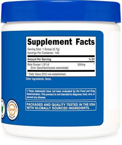 Nutricost Beta Glucan Powder 100 Grams - 1,3/1,6 - Non GMO