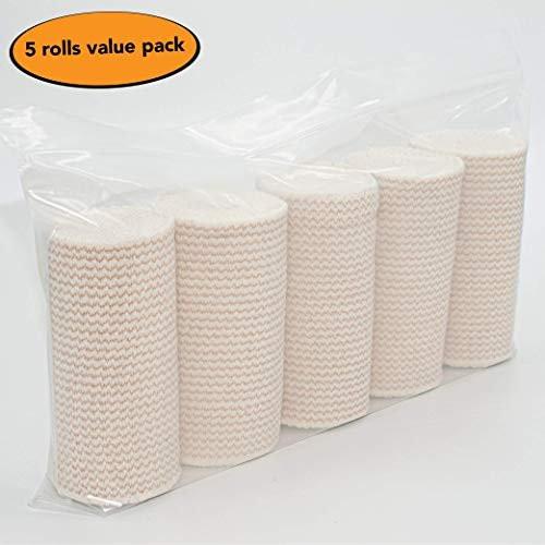 Hospora Thick Latex-Free Compression Cotton Elastic Bandage (3 inches, 5 Rolls) - görsel 1