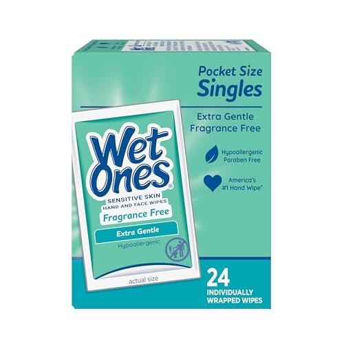 Wet Ones Hand and Face Wipes Singles, Unscented Wipes for Sensitive Skin, Individual Wipes, Hand Wipes Individually Wrapped, 24ct (6 Pack) - görsel 2