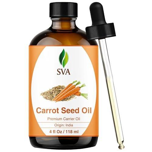 SVA Carrot Seed Oil - 4 Fl Oz – 100% Natural Cold Pressed Carrot Oil - for Face, Skin Care, Hair Care, Scalp Massage & Body Massage – Carrier Oil with Dropper - görsel 16