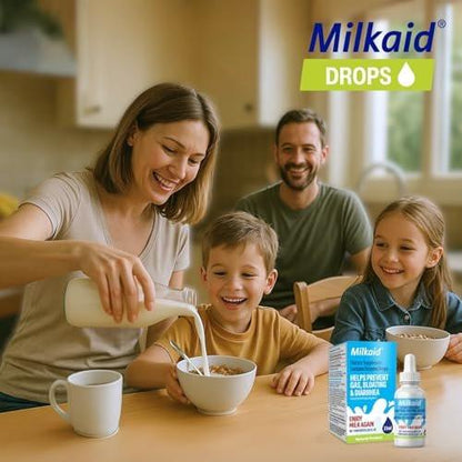 Milkaid Lactase Enzyme Drops for Lactose Intolerance | Prevents Gas, Bloating & Diarrhea | Fast Acting Dairy Digestive Supplement | Gluten Free & Vegetarian | No Artificial Flavor | 0.5 Fl Oz (1)