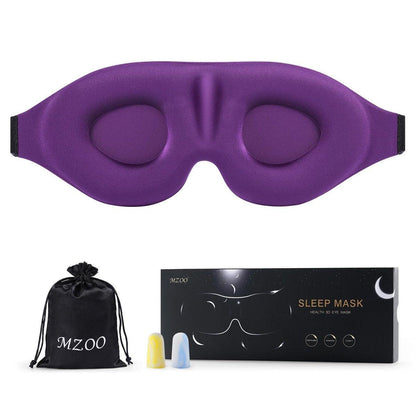 MZOO Luxury Sleep Eye Mask for Side Sleeper Men Women, Zero Eye Pressure 3D Sleeping Mask, Light Blocking Patented Design Night Blindfold, Soft Eye Shade Cover for Travel, Purple