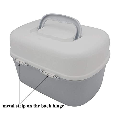 BangQiao Plastic First Aid Storage Box Container Bin with Removable Tray and Portable Handle, Family Emergency Medicine Kit Case Organizer, White&Gray - görsel 13