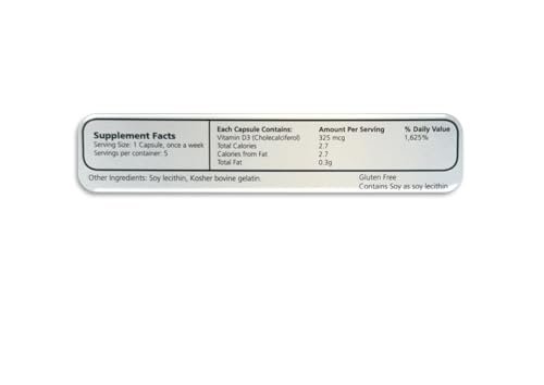 Maximum D3 13,000 IU, 5 Capsules Total (5-Week Supply)
