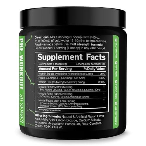 JNX SPORTS The Shadow! High Stim Preworkout | 350mg of Caffeine | Fruit Punch 30 Servings | Electric Energy, Mental Focus & Superhuman Strength for Men & Women - görsel 6