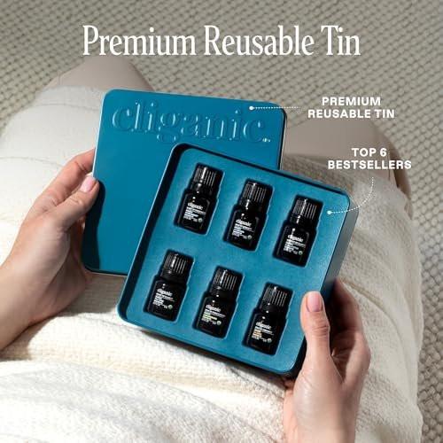 Cliganic Organic Aromatherapy Essential Oils Set (Top 6 - The Essentials), 100% Pure Natural - Peppermint, Lavender, Eucalyptus, Tea Tree, Lemongrass & Orange (Packaging May Vary) - görsel 3