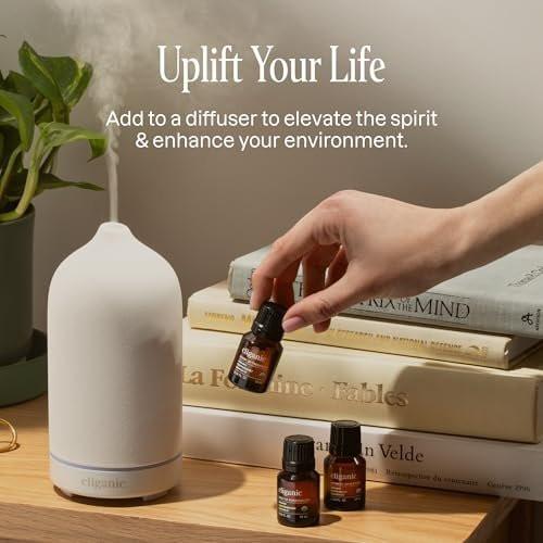 Cliganic Organic Aromatherapy Essential Oils Set (Top 6 - The Essentials), 100% Pure Natural - Peppermint, Lavender, Eucalyptus, Tea Tree, Lemongrass & Orange (Packaging May Vary) - görsel 12
