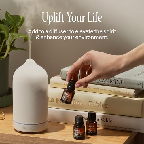 Cliganic Organic Aromatherapy Essential Oils Set (Top 6 - The Essentials), 100% Pure Natural - Peppermint, Lavender, Eucalyptus, Tea Tree, Lemongrass & Orange (Packaging May Vary) - görsel 13