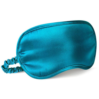 Breathable Silk Sleep Mask Blindfold, Elastic Blackout Eye Cover Headband for Sleeping Nap Travel Time, Peacock Blue, 1 Pack