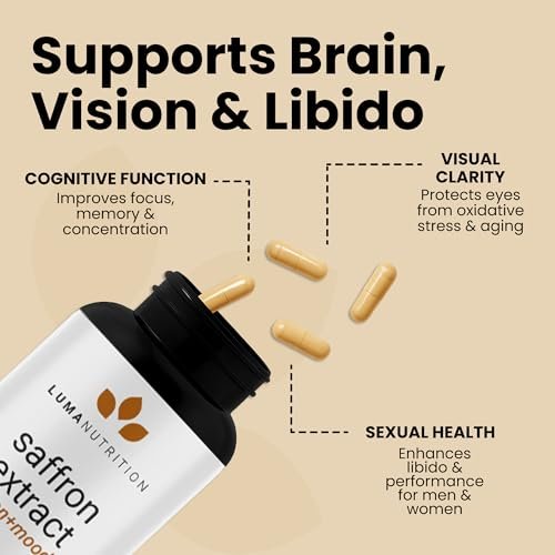 Luma Nutrition Saffron Extract Capsules - – Pure Saffron Extract: Each capsule contains 88.50 mg of pure saffron, – Image 1