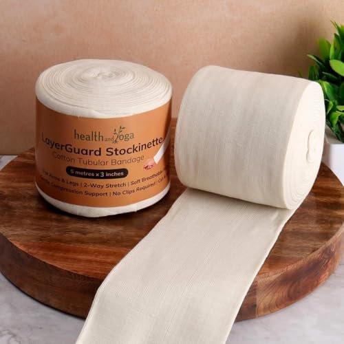 HealthAndYoga™ LayerGuard Cotton Stockinette Sleeve Roll, Stretchable Raw Cotton – Comfort wear, Sweat Absorbent – Under - Over Cast Sleeve Bandage Wear (Off-White 3 Inch) - görsel 12
