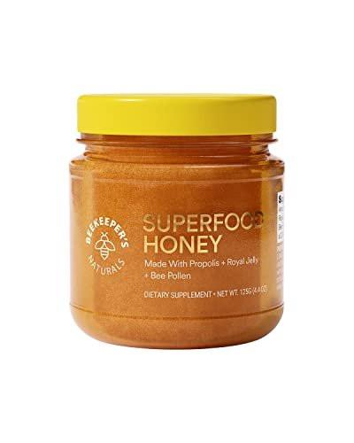 Superfood Honey by Beekeeper's Naturals - Bee Pollen, Royal Jelly, Propolis, Honey - Natural Energy, Immune Support, Mental Clarity, Athletic Performance (4.4 oz) - görsel 2