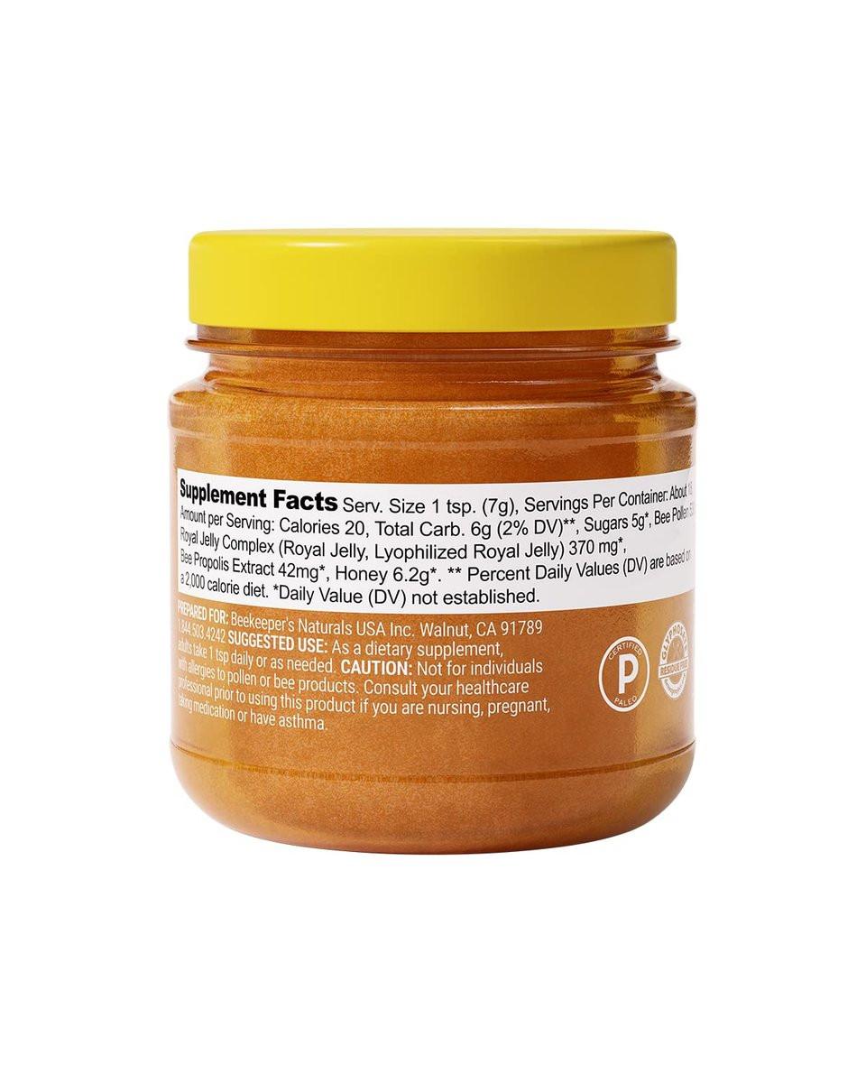 Superfood Honey by Beekeeper's Naturals - Bee Pollen, Royal Jelly, Propolis, Honey - Natural Energy, Immune Support, Mental Clarity, Athletic Performance (4.4 oz) - görsel 3